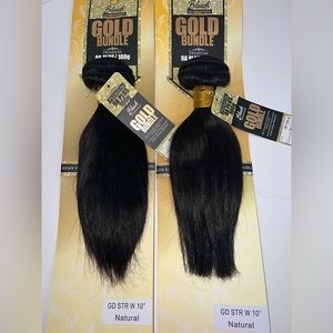 Gold Bundle 10in straight human hair
